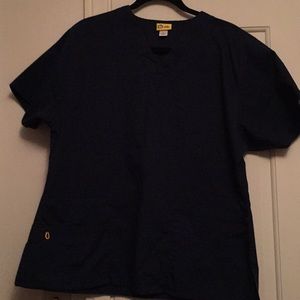 Navy blue scrub top